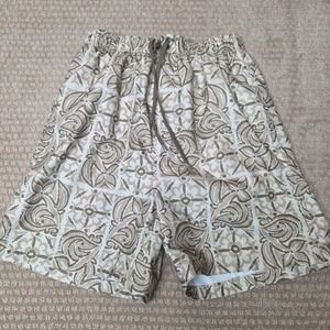 Sand n Sun Small Geometric Medallion Mesh Lined Swim Trunks Drift Wood Tan‎